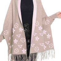 Gorge Shawl Poncho Beige Pink