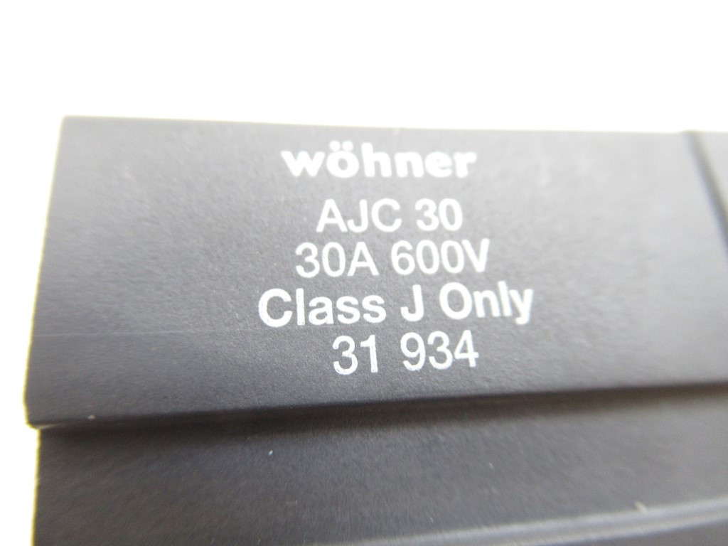 Wohner AJC 30 Fuse Holder 30 Amps 3Pole 600V Class J PCM SURPLUS WORLD