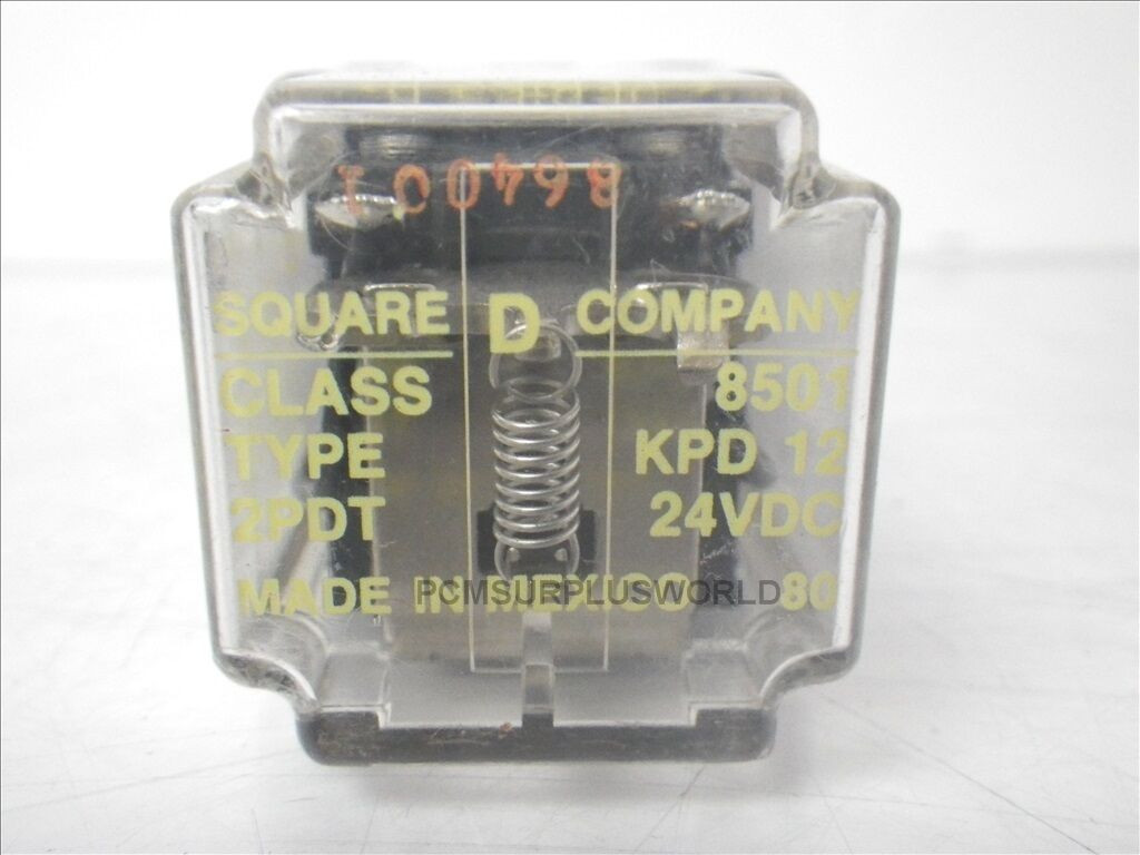 8501 KPD12 2PDT Square D relay 24VDC (Used and Tested) - PCM SURPLUS WORLD