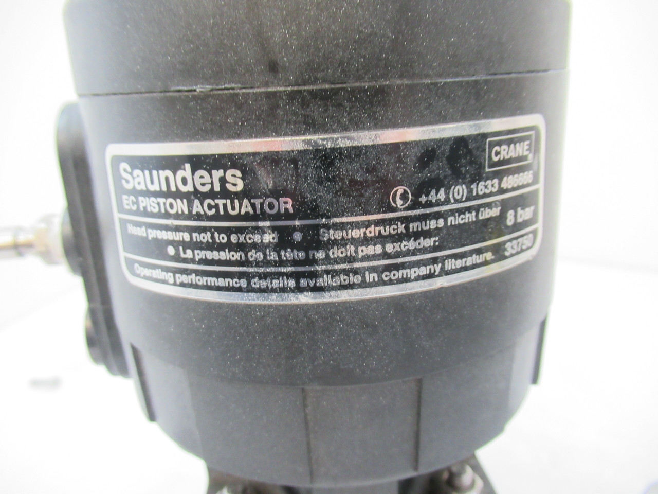 Saunders Saunair EC 8 bar Piston Actuator 33750 w/ 1.5" Diaphragm