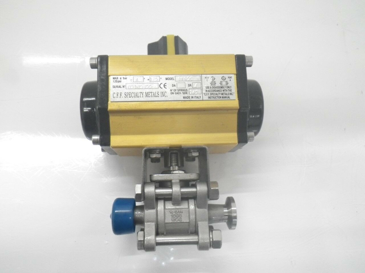 AP050 N + 1/2-CF8M 3A +Cff Pneumatic Actuator+1000 Wog Ball Valve (Used ...