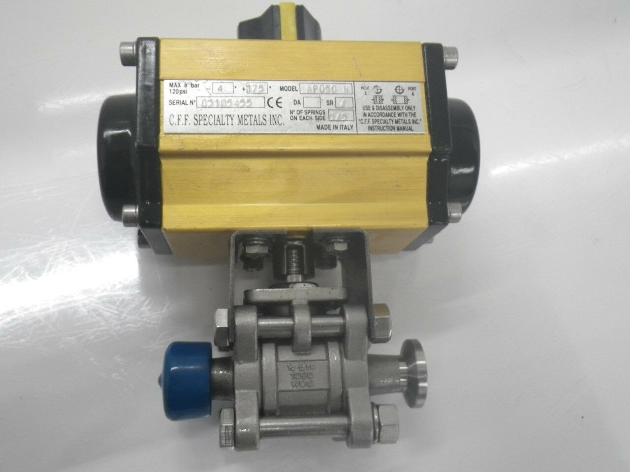AP050 N + 1/2-CF8M 3A +Cff Pneumatic Actuator+1000 Wog Ball Valve (Used ...