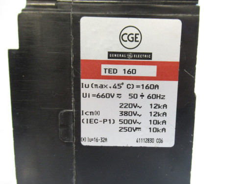 Ted160 GE General Electric Circuit Breaker 3 Pole 220-500V