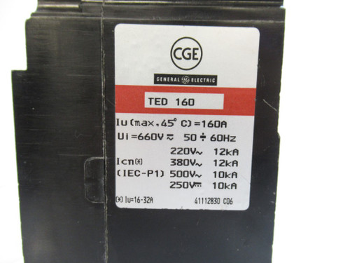 TED 160 General Electric Circuit Breaker - PCM SURPLUS WORLD