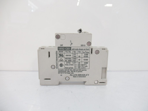 1492-CB1 G020 1492CB1G020 Allen Bradley Circuit Breaker, 1-Pole, 2 A, Series B