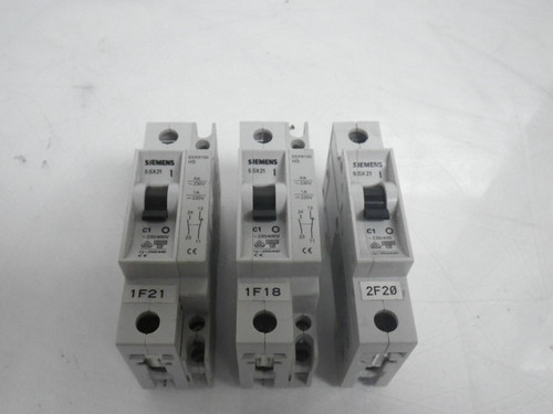 5SX21 C1 Siemens Circuit Breaker LOT OF 3