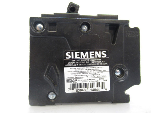 Q360 Siemens QP Circuit Breaker 3-Pole 60 A (Used Tested)