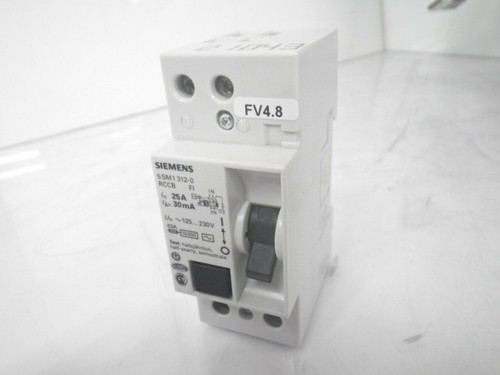 5 SM1 312-0 Siemens Circuit Breaker 2 Poles 25a 30mA (Used Tested)