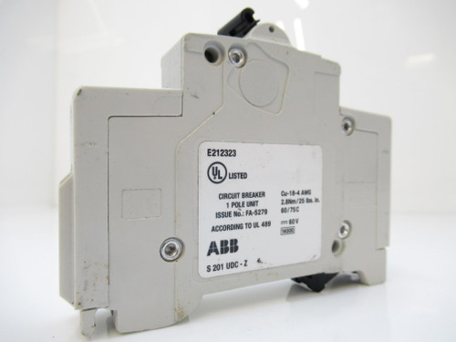 S201UDC - Z 16 A  Asea Brown Boveri ABB Circuit Breaker 1 POLE4 UNIT