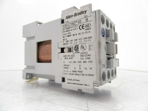 100C16Z10 Allen-Bradley Series B Contactor 24VDC w/ 193-TAC16 Relay