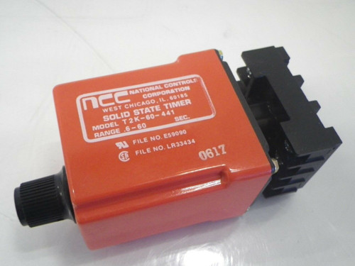 T2K-60-441 Ncc National Controls Solid State Timer 10a w/ socket (Used Tested)