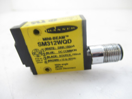 SM312WQD BANNER DIVERGENT PHOTOELECTRIC SENSOR 10-30 VDC 150 MA -USED AND TESTED12W (USED TESTED)