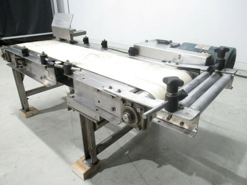 FLAT BELT CONVEYOR 10 1/2 (W)   X 46 IN  (L)  W/Motor HP 3/4 (TESTED)