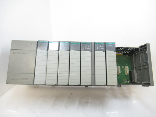 Allen Bradley SLC 500 10 Slot PLC Rack with Modules, 7