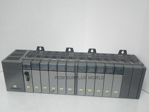 PLC Rack 1747-L542 SLC500 11 modules on 13 module rack (Used and Tested)