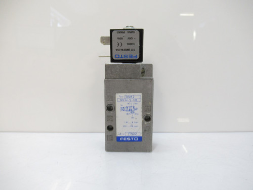 Festo MFH-5-1/8 9982 Air Solenoid Valve Assembly With Solenoid Coil MSFW