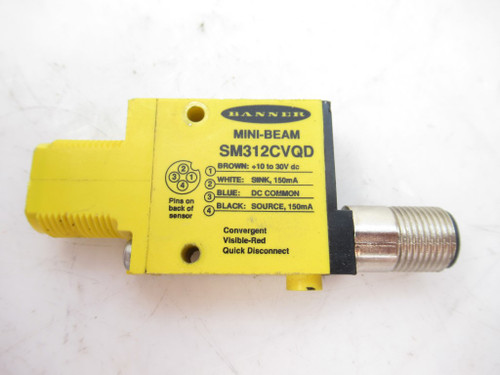 Banner SM312CVQD Photoelectric Sensor, 4PIN