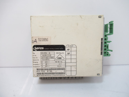 Lenze 33.532 E 00349042, 530 Speed Controller D-31763, 230V, 50/60 Hz