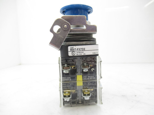 Allen Bradley 800T-FX7D2 Push Button Push-Pull, Non-Illuminated, Blue