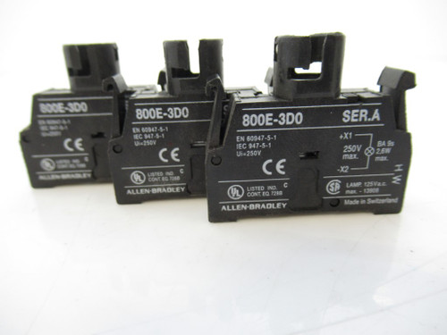 Allen Bradley 800E-3D0 Pilot Light Module, lot of 3