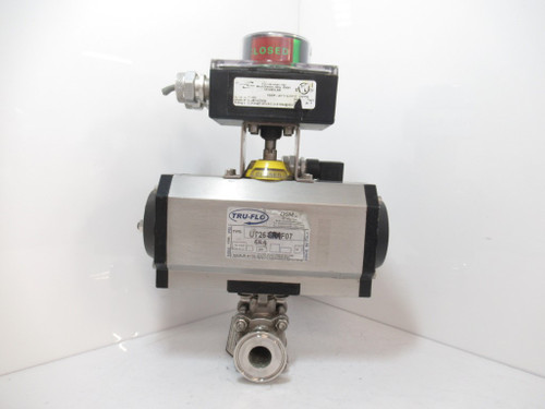 Tru-Flo UT26-SR4-F07 Pneumatic Actuator Ball Valve Tri-Clamp 1 in. CAB14200E