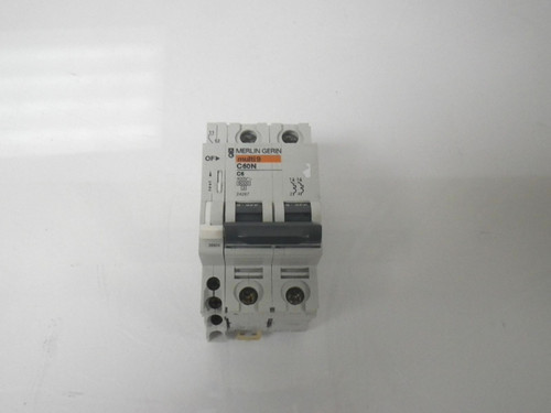 C60N C6 Merlin Gerin With Auxiliary Switch 26924 Circuit Breaker 2 Pole (Used)