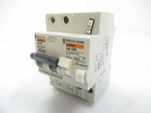 Merlin Gerin Multi9 C60N 10A-type C 480Vac w/ vigi C60 Module