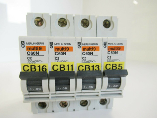 C60N C2 multi9 Merlin Gerin Circuit Breaker 2 pole *Lot Of 4*