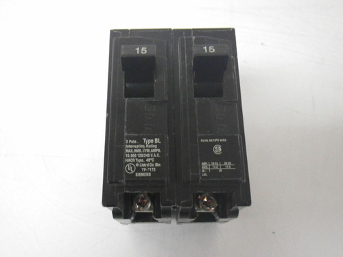B215 TYPE BL Siemens Circuit Breaker 15A 2 pole (Used and Tested)