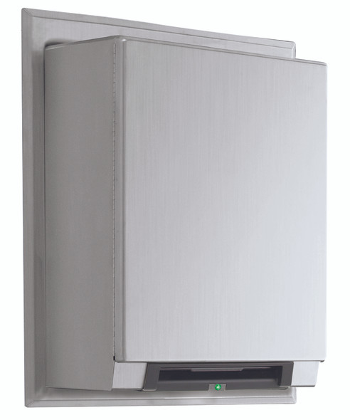 Bobrick B-29744 Automatic, Universal Semi-Recessed Roll Towel Dispenser Equipped with LED Light