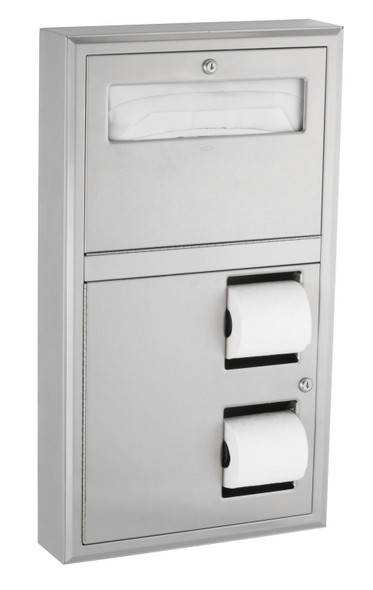 Bobrick B-3479 ClassicSeries® Surface-Mounted Seat-Cover Dispenser and Toilet Tissue Dispenser