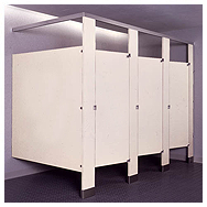 Powder coated steel restroom partitions