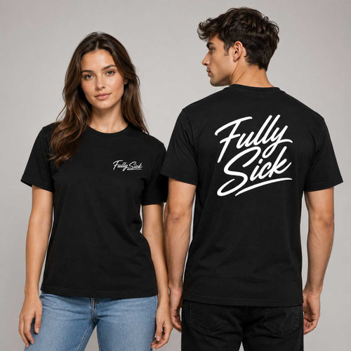 Fully Sick script back print T-shirt by PUKE Apparel - product view 7