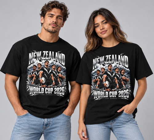 PUKE New Zealand Rugby World Cup 2026 T-Shirt – Black
