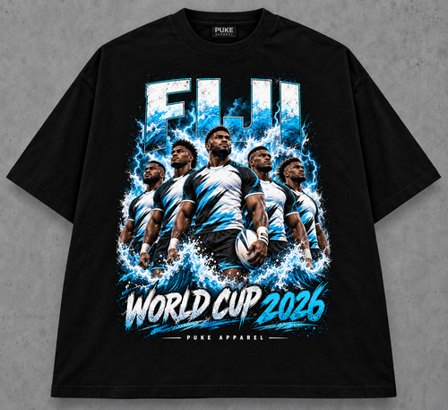 PUKE Fiji Rugby World Cup 2026 T-Shirt – Black
