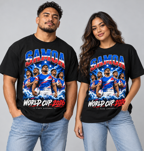 PUKE Samoa Rugby World Cup 2026 T-Shirt – Black