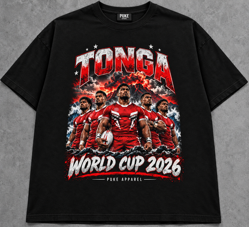PUKE Tonga Rugby World Cup 2026 T-Shirt – Black