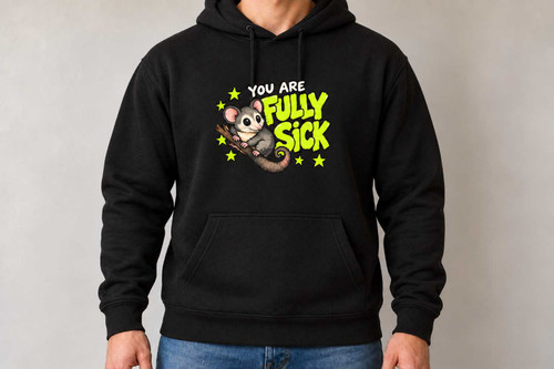 Fully Sick - Cute Possum Bold Hoodie Chaos You Can Wear