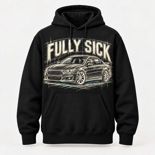 Fully Sick Ford Falcon Hoodie - Workshop Sketch Fully Sick T-Shirts & Hoodies Australia