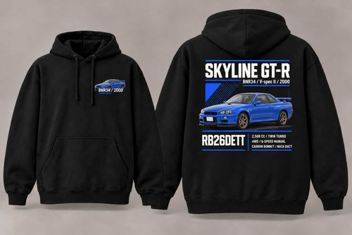 2000 Nissan Skyline GT-R V-spec II BNR34 - JDM Hoodie JDM