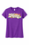 Purple Mama Mother’s Day T-Shirt with retro script graphic, rainbow stripe and floral details on the front