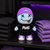 Lil PUKE mascot plush displayed with black and purple apparel