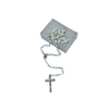 Genuine Mother of Pearl White Oval Bead Rosary