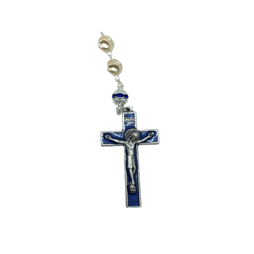 Ivory Rosary  (Blue Accent)