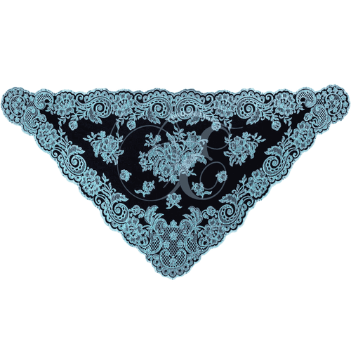 Espiral Spanish Lace Veil – Black & Blue