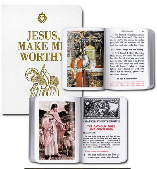 Jesus Make Me Worthy - Children's Prayerbook and Missal. White Cover.