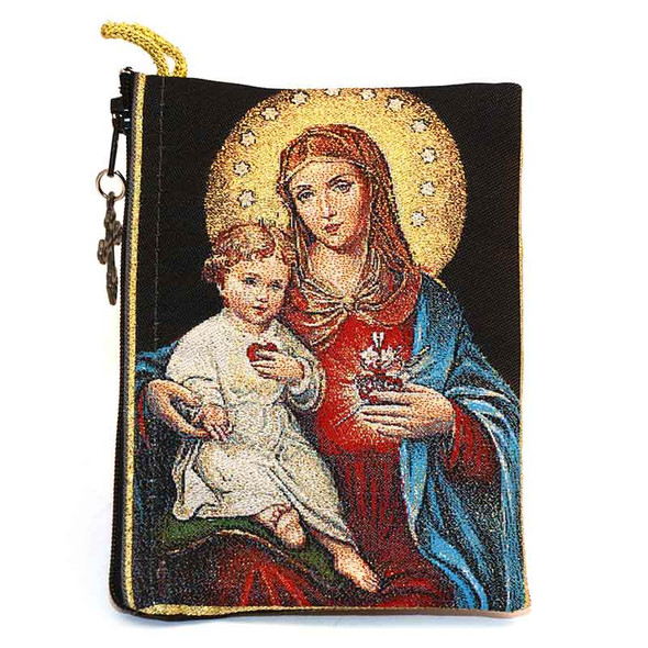 Immaculate Heart of Mary and Child Jesus Pouch front