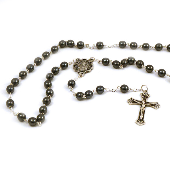 Imitation Hematite Rosary