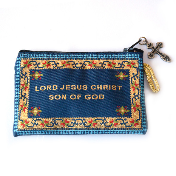 Jesus Prayer Rosary Pouch - Blue Pouch