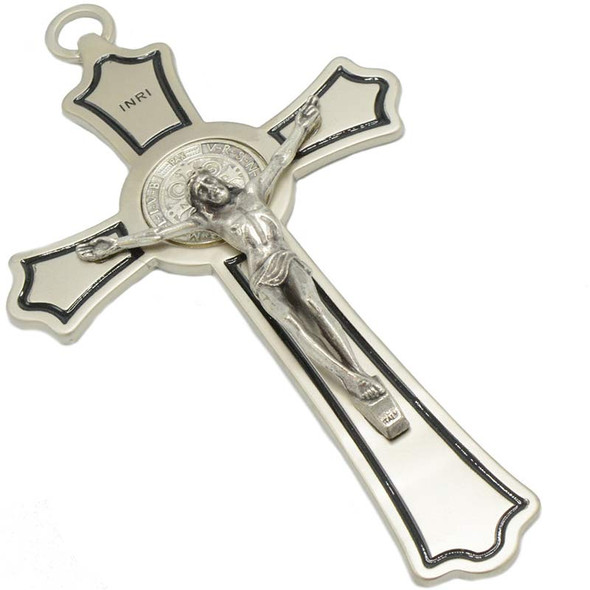 Saint Benedict Crucifix (Silver Matte) Front